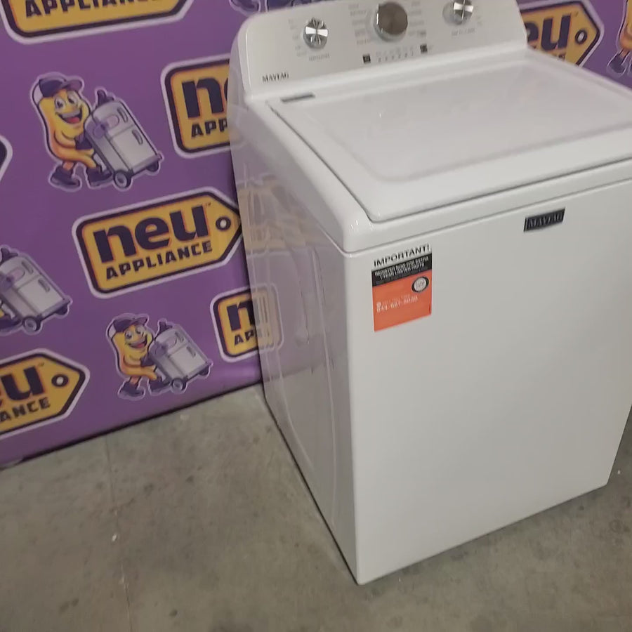 Pictures of Maytag 4.2 Cu. Ft. Capacity Top Load Washer in White MTW4205SW - Open Box and MayTag 7.0 cu. ft. Top Load Electric Wrinkle Prevent Dryer MED4500MW - Scratch & Dent (Minor) - Neu Appliance Outlet - Discount Appliance Outlet in Austin, Tx