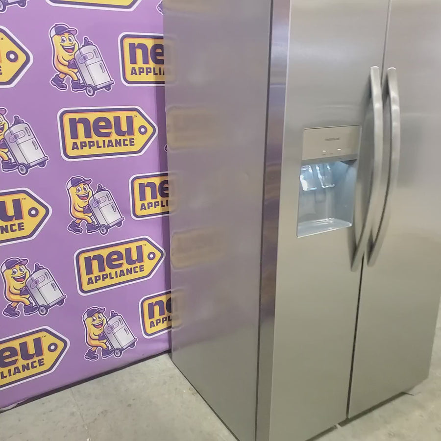 Pictures of Frigidaire 25.6-cu ft ENERGY STAR Side-by-Side Refrigerator with Ice Maker in Fingerprint Resistant Stainless Steel FRSS26L3AF - Scratch & Dent (Minor) - Neu Appliance Outlet - Discount Appliance Outlet in Austin, Tx