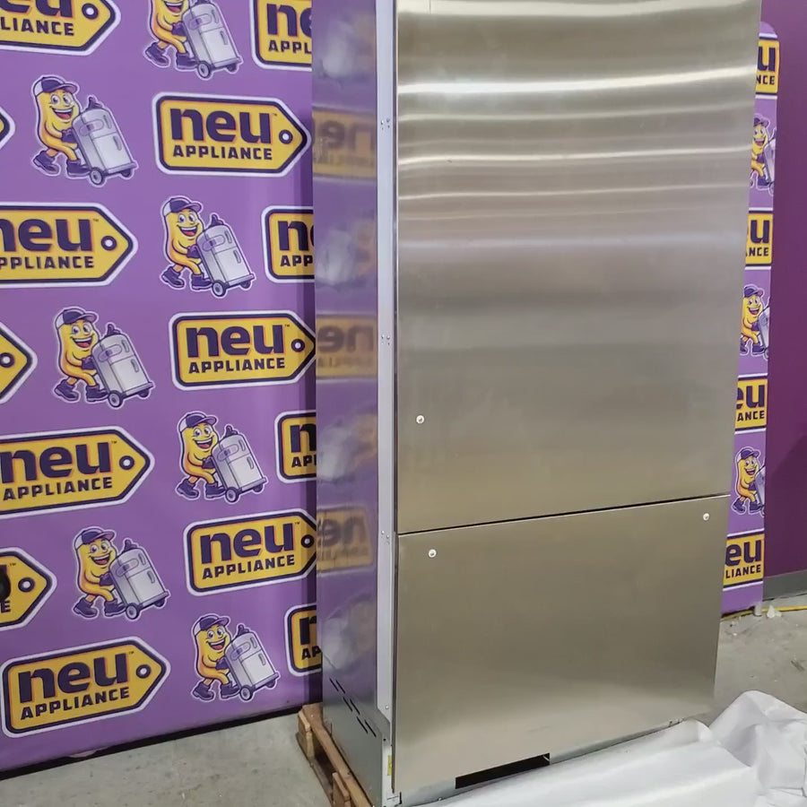Pictures of Bertazzoni Built-In Bottom Freezer Refrigerator with 19.6 Cu. Ft. Total Capacity, Touch-Controls, Lateral Airflow System, and Ice Maker REF36BMBIXRT - Scratch & Dent (Major) - Neu Appliance Outlet - Discount Appliance Outlet in Austin, Tx