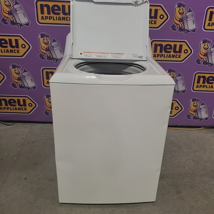 Pictures of GE® 4.5 cu. ft. Capacity Washer with Stainless Steel Basket in White GTW465ASNWW - Certified Refurbished and GE White Electric 7.2 Cu. Ft. Dryer with Aluminized Alloy Drum GTD42EASJWW - Certified Refurbished - Neu Appliance Outlet - Discount Appliance Outlet in Austin, Tx