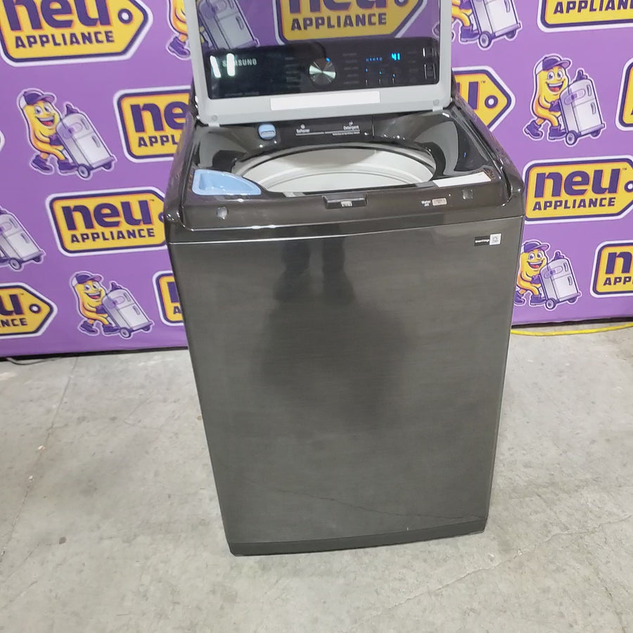 Pictures of Samsung 4.7 cu. ft. Large Capacity Smart Top Load Washer with Active WaterJet in Brushed Black 22142790 - WA47CG3500AV - Open Box - Neu Appliance Outlet - Discount Appliance Outlet in Austin, Tx