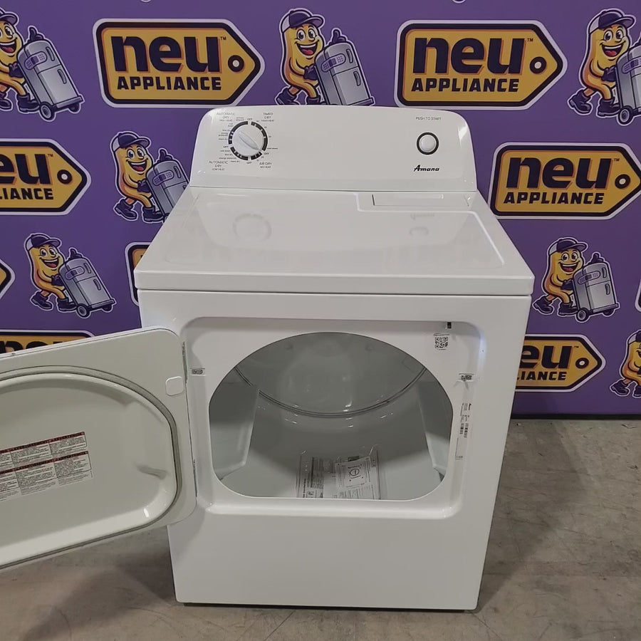 Pictures of Amana 3.8 cu. ft. Top Load Washing Machine with Deep Water Wash Option NTW4519JW and Amana 6.5 cu. ft. Electric Dryer with Automatic Cycles NED4655EW - Scratch & Dent - Minor - Neu Appliance Outlet - Discount Appliance Outlet in Austin, Tx