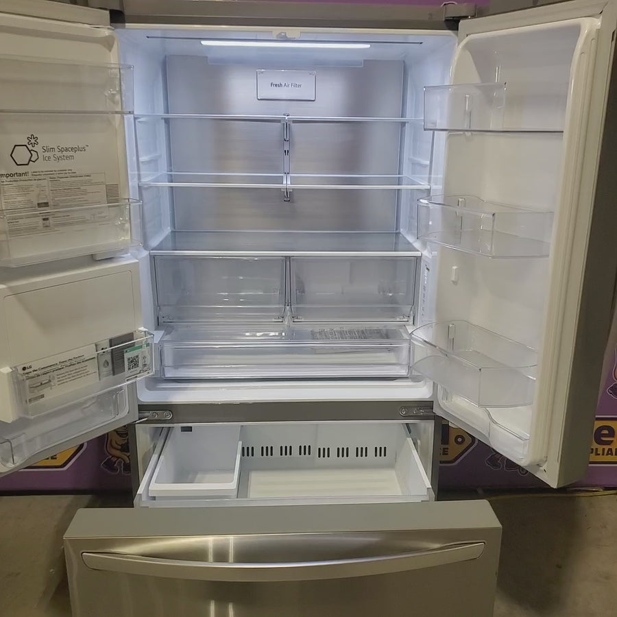 Pictures of LG 26 cu ft ENERGY STAR Counter-Depth Smart French Door Refrigerator in Fingerprint Resistant Stainless Steel with Dual Ice Maker LRFXC2606S - Scratch & Dent (Moderate) - Neu Appliance Outlet - Discount Appliance Outlet in Austin, Tx