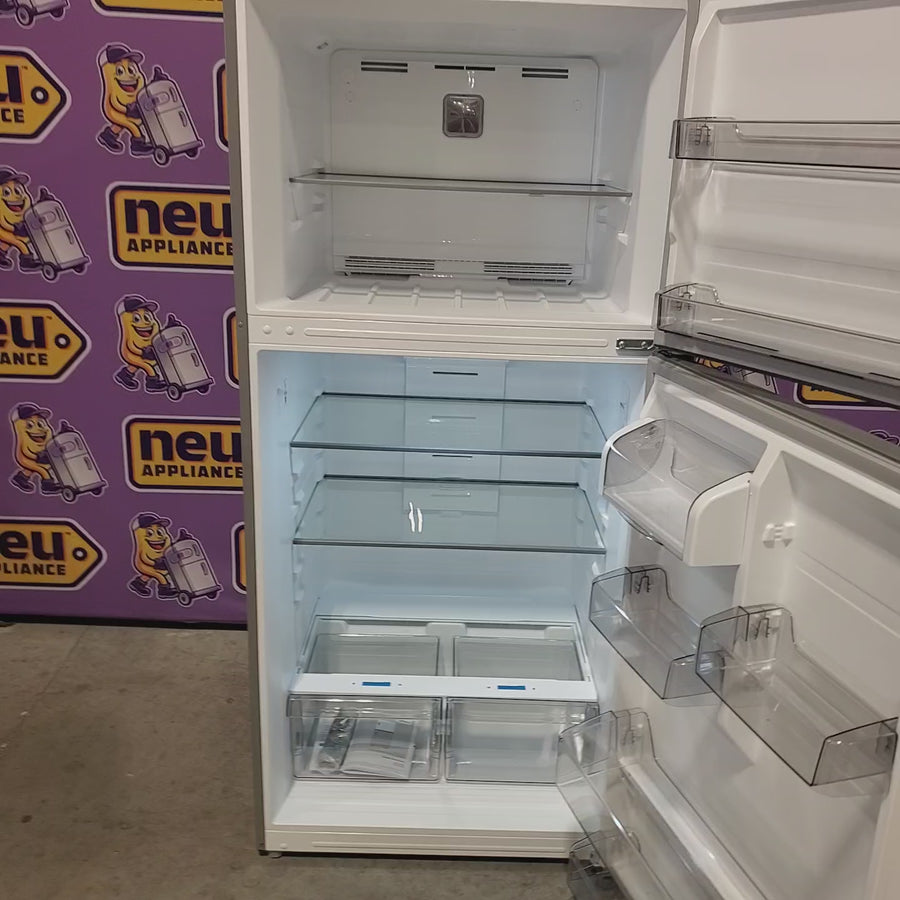Pictures of Midea 18 Cu. Ft. Stainless Garage Ready Top Freezer Refrigerator in Stainless Steel MRT18D3BST - Scratch & Dent (Minor) - Neu Appliance Outlet - Discount Appliance Outlet in Austin, Tx
