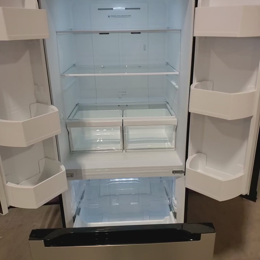 Pictures of Vissani 30 in. 18.4 cu. ft. Standard-Depth French Door Bottom Freezer Refrigerator in Fingerprint Resistant Stainless Steel Look MDFDBM18SS6 - Scratch & Dent (Moderate) - Neu Appliance Outlet - Discount Appliance Outlet in Austin, Tx