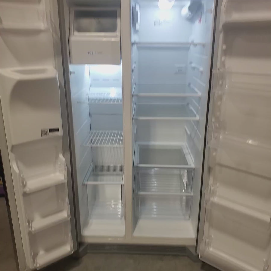 Pictures of Frigidaire 25.6-cu ft ENERGY STAR Side-by-Side Refrigerator with Ice Maker in Fingerprint Resistant Stainless Steel FRSS26L3AF - Scratch & Dent (Minor) - Neu Appliance Outlet - Discount Appliance Outlet in Austin, Tx