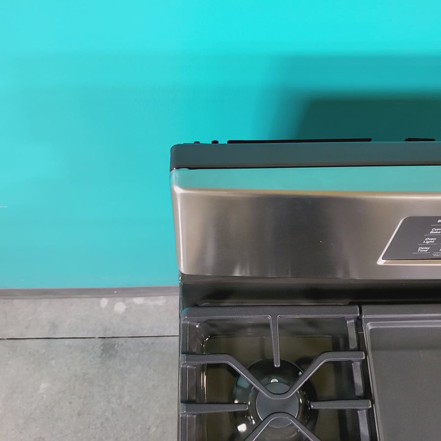 Pictures of Fingerprint Resistant Stainless Steel GE Profile 5.6 cu. ft. 5 Burner Freestanding Gas Range with No Preheat Air Fry - Scratch & Dent - Moderate - Neu Appliance Outlet - Discount Appliance Outlet in Austin, Tx