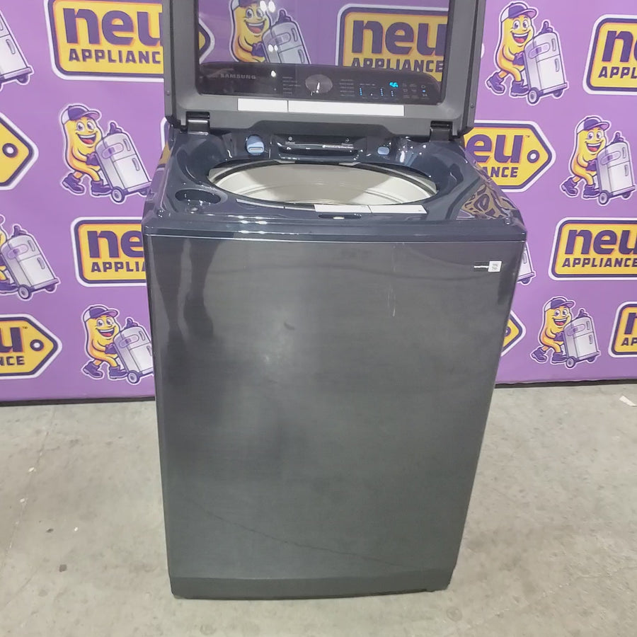 Pictures of Samsung Brushed Navy Blue 5.4 cu. ft. Smart Top Load Washer with Pet Care Solution and Super Speed Wash WA54CG7150AD - Scratch & Dent (Moderate) - Neu Appliance Outlet - Discount Appliance Outlet in Austin, Tx