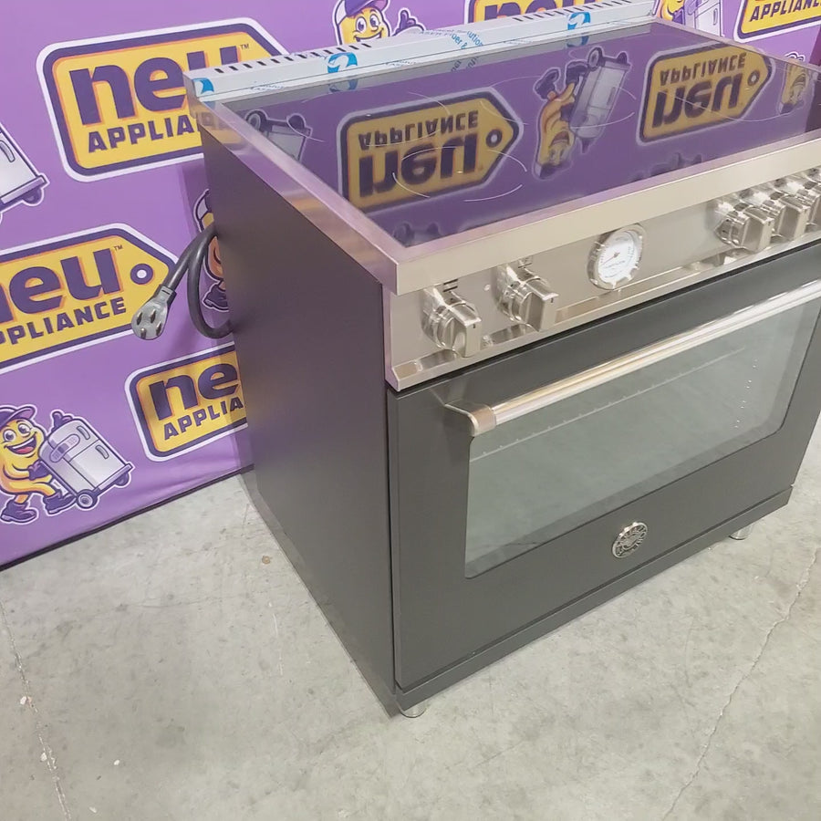 Pictures of Bertazzoni Master Series 5.9 Cu. Ft. Freestanding Electric Induction Range with Power Bridge Zone in Black 1119371 - MAST365INMNEE - Open Box - Neu Appliance Outlet - Discount Appliance Outlet in Austin, Tx