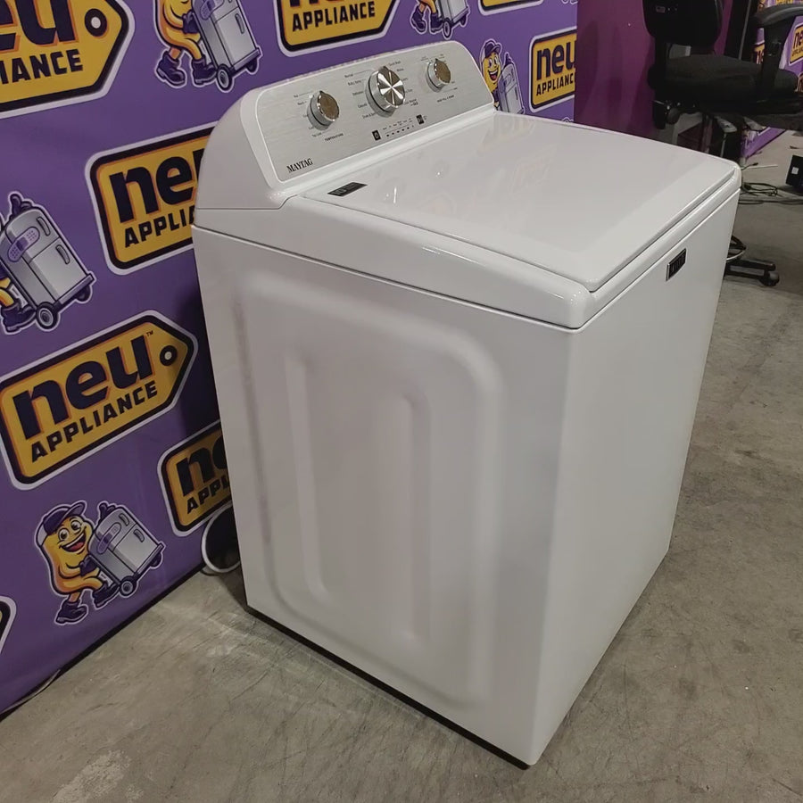 Pictures of Maytag 4.5 cu. ft. Capacity Top Load Washer with Power™ Agitator and Deep Fill MVW4505MW - Open Box and Maytag 7.0 cu. ft. Capacity Top Load Electric Wrinkle Prevent Dryer 16257 - MED4500MW - Scratch & Dent (Minor) - Neu Appliance Outlet - Discount Appliance Outlet in Austin, Tx