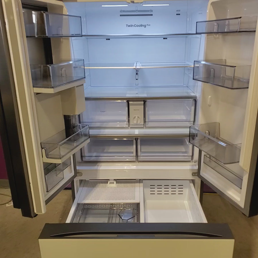 Pictures of Samsung Bespoke Stainless Steel 3 Door French Door 30 Cu. Ft. Refrigerator with Beverage Center RF30BB660012 - Scratch & Dent (Minor) - Neu Appliance Outlet - Discount Appliance Outlet in Austin, Tx