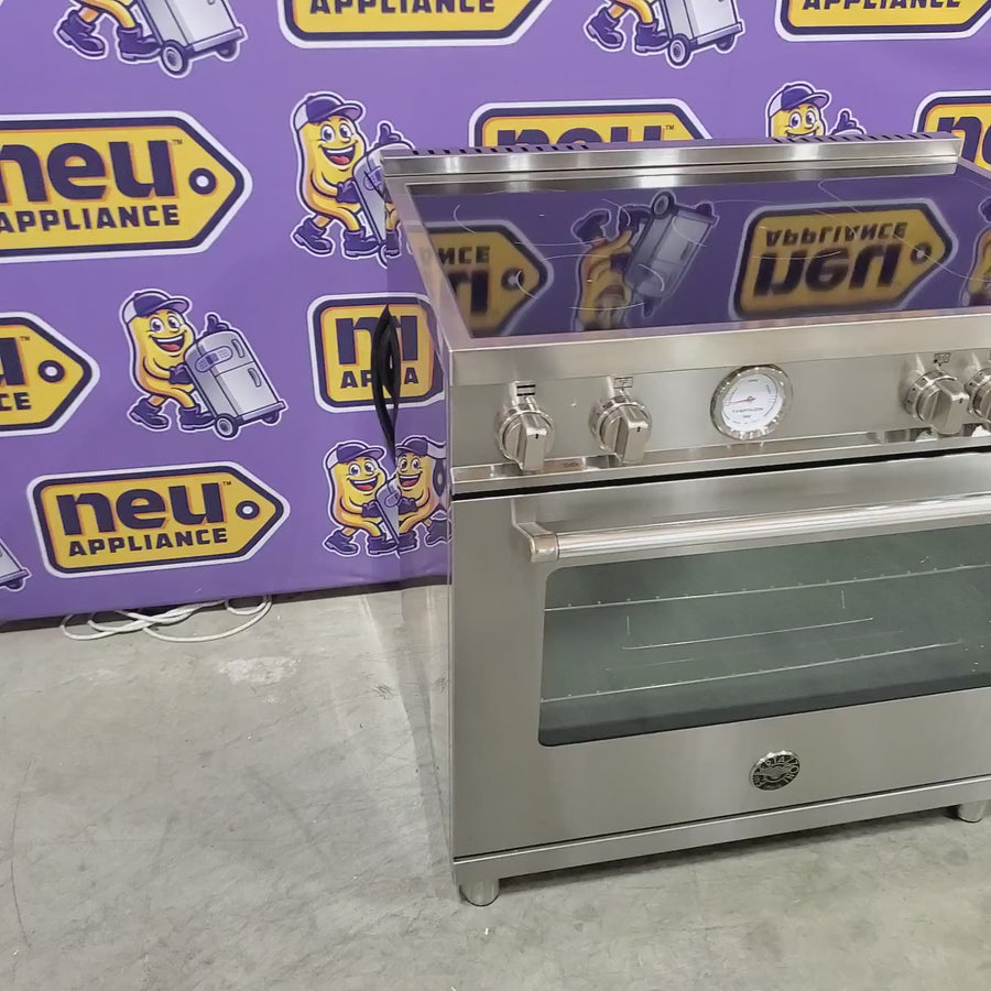 Pictures of Bertazzoni 36 Inch Induction Master Series Range with 5 Induction Zones Manual, 5.9 cu. ft. Capacity, and Viewing Window MAST365INMXE - Scratch & Dent (Minor) - Neu Appliance Outlet - Discount Appliance Outlet in Austin, Tx