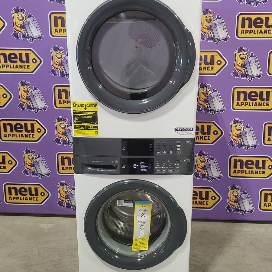 Pictures of Electrolux 300 Series Laundry Tower Single Unit Washer & Electric Dryer with LuxCare® Wash System in White 22442635 - ELTE7300AW - Scratch & Dent (Minor) - Neu Appliance Outlet - Discount Appliance Outlet in Austin, Tx