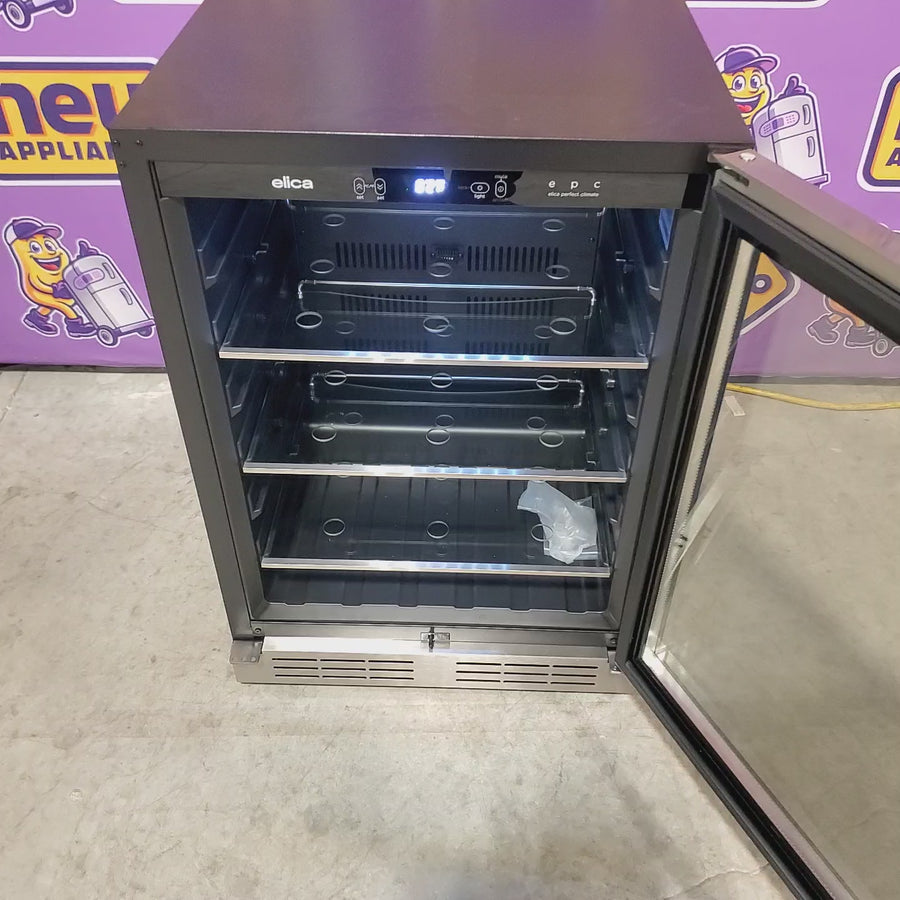Pictures of Elica 24 Inch Beverage Center with 4.8 Cu. Ft. Capacity, Slide Out Shelves, UV Coated Double Panel Glass Door, Temperature/Humidity Sensors, and Sabbath Mode EBS51SS1 - Scratch & Dent (Minor) - Neu Appliance Outlet - Discount Appliance Outlet in Austin, Tx
