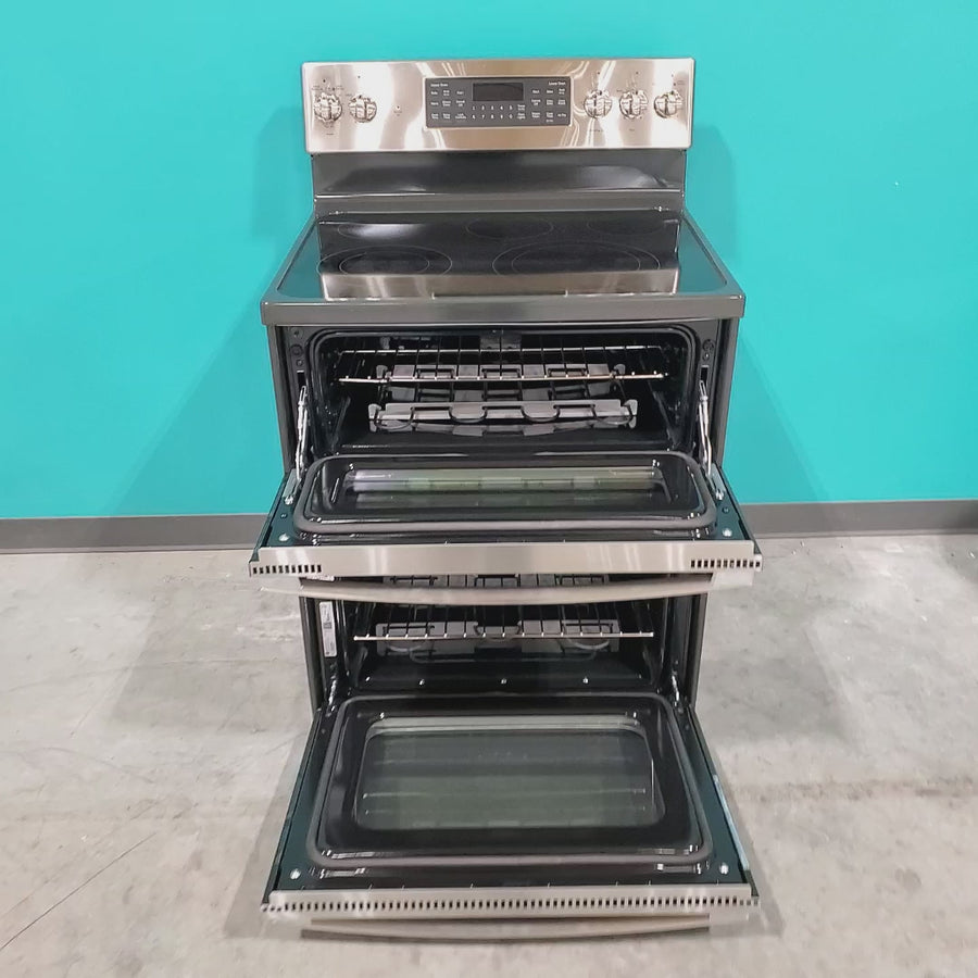 Pictures of GE Free-Standing 30" Electric Double Oven Convection Range with No-Preheat Air Fry JBS86SPSS - Open Box - Neu Appliance Outlet - Discount Appliance Outlet in Austin, Tx