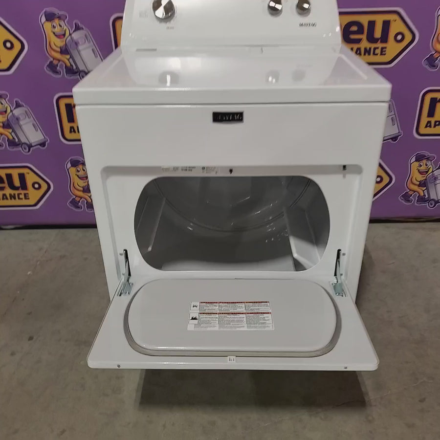 Pictures of Maytag Top Load 3.8 cu. ft. Washer with Deep Fill and Quick Wash Cycle MVW4005SW - Scratch & Dent (Minor) and Maytag Top Load Electric Wrinkle Prevent 7.0 cu. ft. Dryer with Auto Dry MED4005SW - Scratch & Dent (Moderate) - Neu Appliance Outlet - Discount Appliance Outlet in Austin, Tx