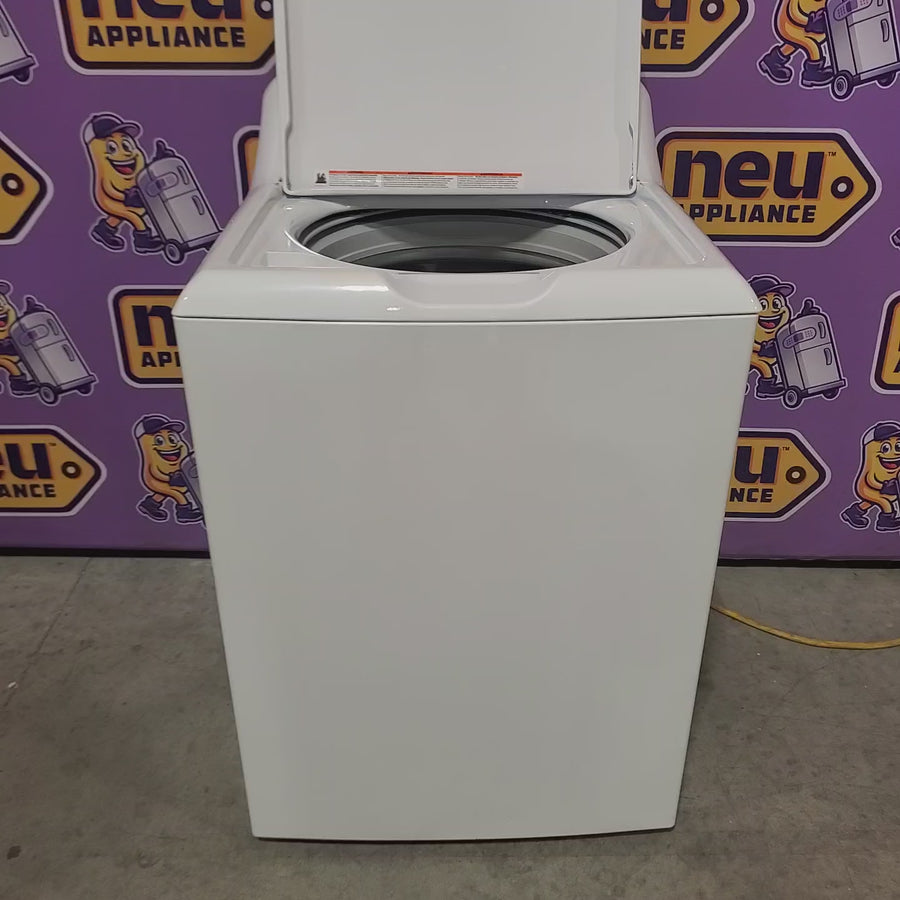 Pictures of GE White Top Load 4.2 Cu. Ft. Washer with Stainless Steel Basket and Dual Action Agitator GTW460ASJWW - Certified Refurbished and GE White Electric 7.2 Cu. Ft. Dryer with Aluminized Alloy Drum GTD42EASJWW - Certified Refurbished - Neu Appliance Outlet - Discount Appliance Outlet in Austin, Tx