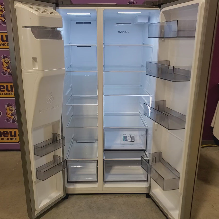 Pictures of Hisense 29.1 cu. ft. Standard Depth Side by Side Refrigerator Stainless Steel 22142804 - HRS290P5FSE - Scratch & Dent (Moderate) - Neu Appliance Outlet - Discount Appliance Outlet in Austin, Tx