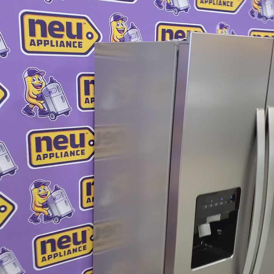 Pictures of Whirlpool 33 Inch Wide Side by Side 21 Cu. Ft. Refrigerator with Can Caddy and Frameless Glass Shelves in Fingerprint Resistant Stainless Steel WRS321SDHZ - Scratch & Dent (Major) - Neu Appliance Outlet - Discount Appliance Outlet in Austin, Tx