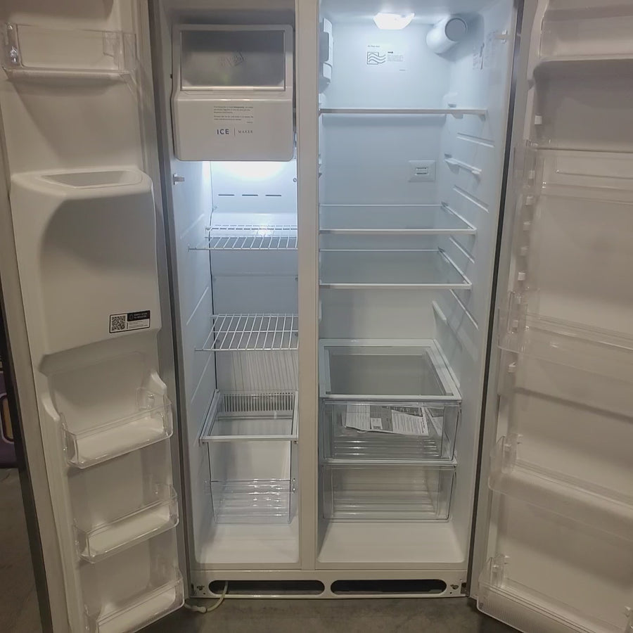 Pictures of Frigidaire 25.6-cu ft ENERGY STAR Side-by-Side Refrigerator with Ice Maker in Fingerprint Resistant Stainless Steel FRSS26L3AF - Scratch & Dent (Minor) - Neu Appliance Outlet - Discount Appliance Outlet in Austin, Tx