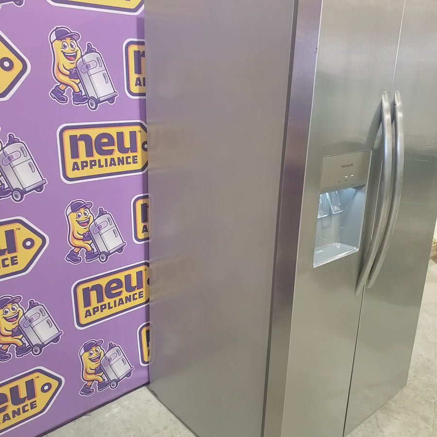 Pictures of Frigidaire 25.6-cu ft ENERGY STAR Side-by-Side Refrigerator with Ice Maker in Fingerprint Resistant Stainless Steel FRSS26L3AF - Scratch & Dent (Minor) - Neu Appliance Outlet - Discount Appliance Outlet in Austin, Tx