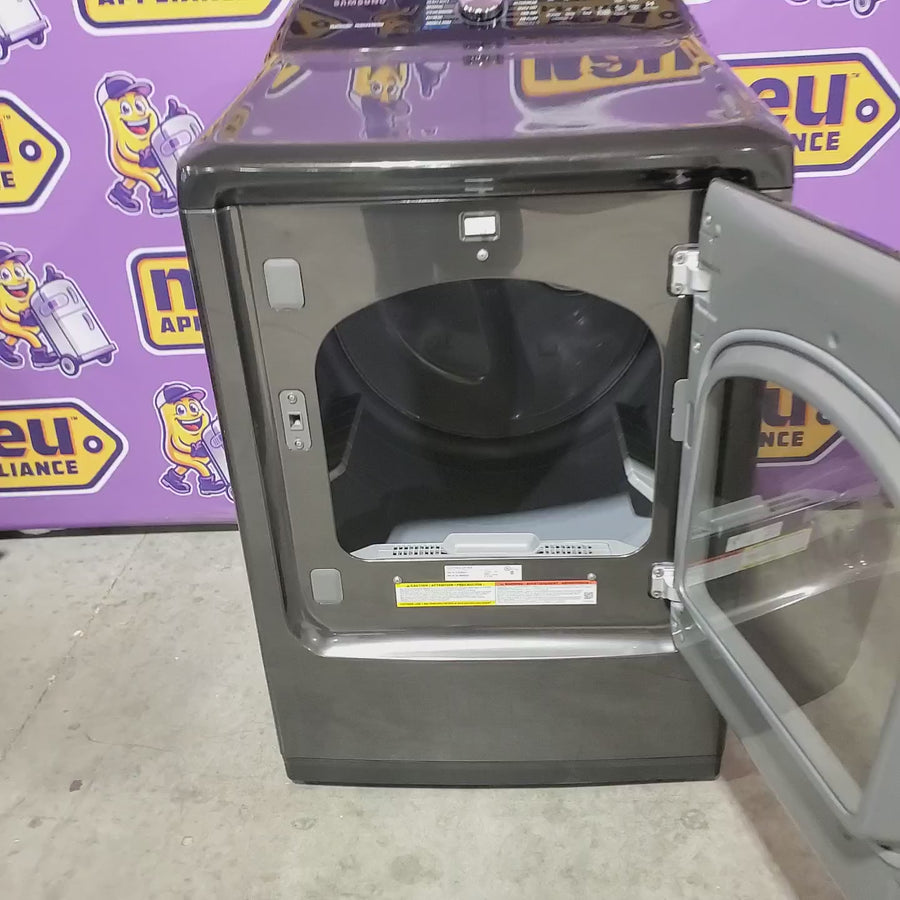 Pictures of Samsung Brushed Black Top Load 5.2 Cu. Ft. Washer with SuperSpeed Wash WA52A5500AV - Certified Refurbished and Samsung Black Stainless Steel Electric 7.4 Cu. Ft. Dryer with Steam Sanitize DVE50R5400V - Certified Refurbished - Neu Appliance Outlet - Discount Appliance Outlet in Austin, Tx