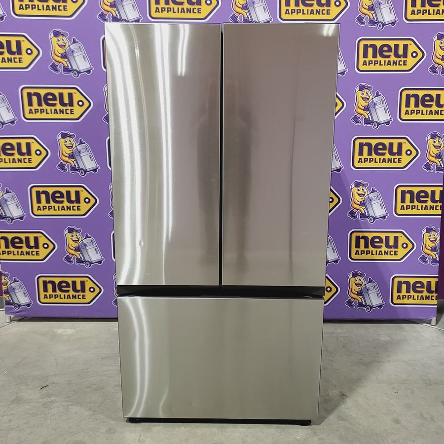 Pictures of Samsung Bespoke Stainless Steel 3 Door French Door 30 Cu. Ft. Refrigerator with Beverage Center 22521663 - RF30BB660012 - Scratch & Dent (Moderate) - Neu Appliance Outlet - Discount Appliance Outlet in Austin, Tx