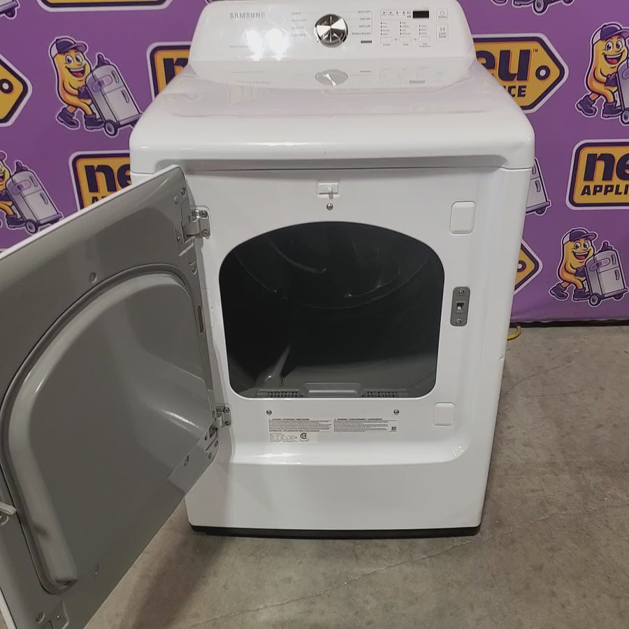 Pictures of Samsung 4.5 cu. ft. Top Load Washer with Vibration Reduction Technology+ in White WA45T3200AW - Certified Refurbished and Samsung 7.2 cu. ft. Electric Dryer with Sensor Dry in White DVE45T3200W - Scratch & Dent (Minor) - Neu Appliance Outlet - Discount Appliance Outlet in Austin, Tx