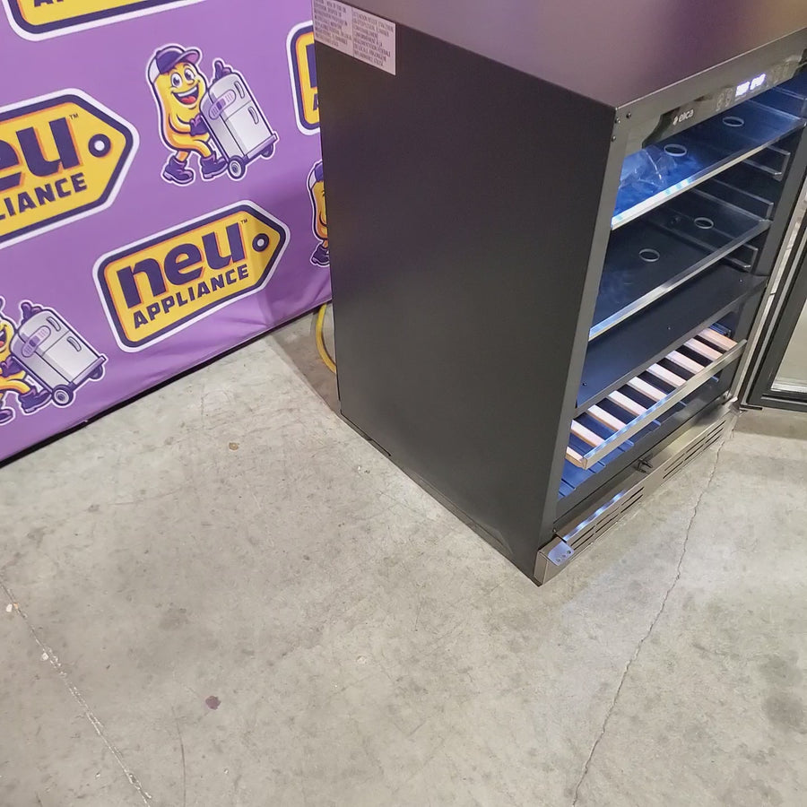 Pictures of Elica 24 Inch Dual Zone Wine and Beverage Center with 4.8 Cu. Ft. Capacity, Slide Out Shelves, and UV Coated Double Panel Glass Door 11111535 - EBS52SS1 - Scratch & Dent (Minor) - Neu Appliance Outlet - Discount Appliance Outlet in Austin, Tx