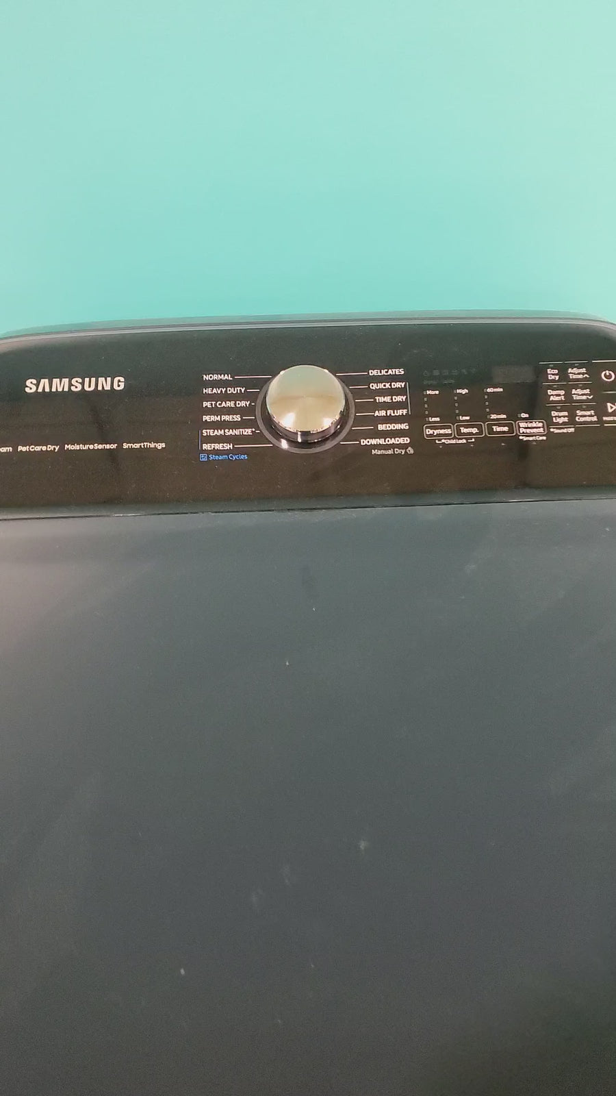 Pictures of Samsung Brushed Navy Blue 7.4 cu. ft. Smart Vented Electric Dryer with Pet Care Dry and Steam Sanitize+ DVE54CG7150D - Open Box - Neu Appliance Outlet - Discount Appliance Outlet in Austin, Tx