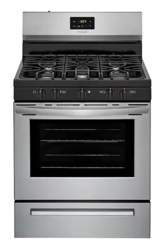 Frigidaire 30 in. 5 Burner Freestanding Gas Range in Stainless Steel FCRG3052AS - Certified Refurbished