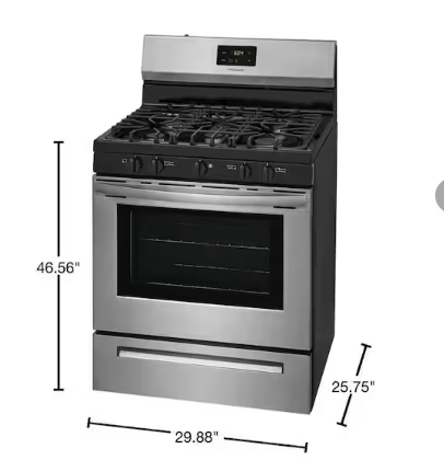 Frigidaire 30 in. 5 Burner Freestanding Gas Range in Stainless Steel FCRG3052AS - Certified Refurbished