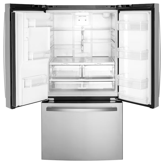 GE 20.6 cu. ft. Counter Depth French Door Refrigerator in Fingerprint Resistant Stainless, ENERGY STAR GYE21JYMFS - Scratch & Dent (Moderate)