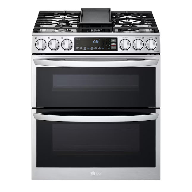 LG 6.9 cu. ft. Smart Gas Double Oven Slide-in Range with InstaView®, ProBake® Convection, Air Fry, and Air Sous Vide LTGL6937F - Open Box