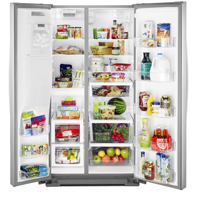 Whirlpool Fingerprint-Resistant Stainless Steel 28.49 cu. ft. Side by Side Refrigerator with In Door Ice and Water Dispenser 251311SD940 - WRS588FIHZ - Scratch & Dent (Moderate)