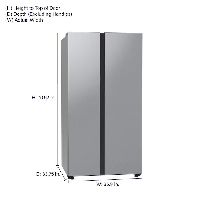Samsung Stainless Steel Bespoke Side-by-Side 28 cu. ft. Refrigerator with Beverage Center™ and Auto Fill Water Pitcher RS28CB7600QL - Scratch & Dent (Moderate)