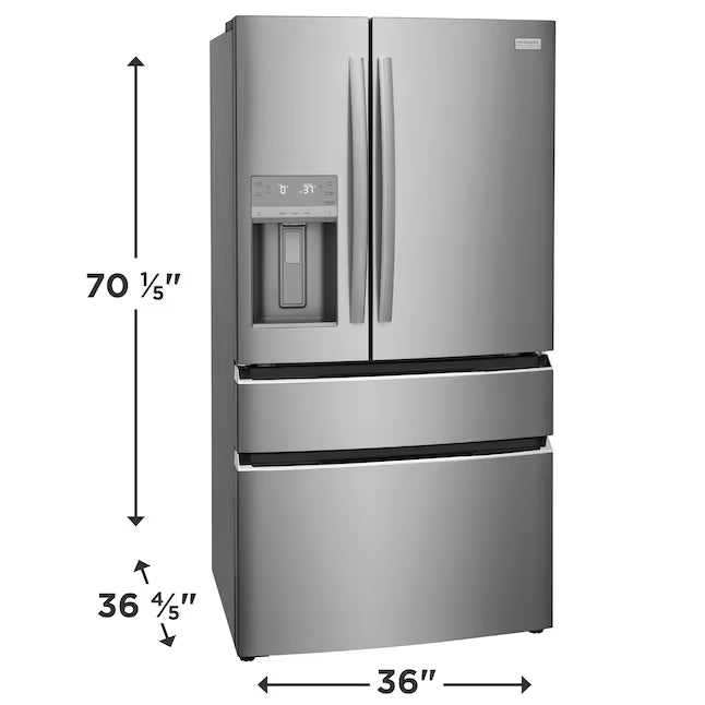 Frigidaire Gallery 26 Cu. Ft. Standard-Depth 4-Door French Door Refrigerator in Fingerprint Resistant Stainless Steel 20534SD708 - GRMS2773AF - Scratch & Dent (Moderate)