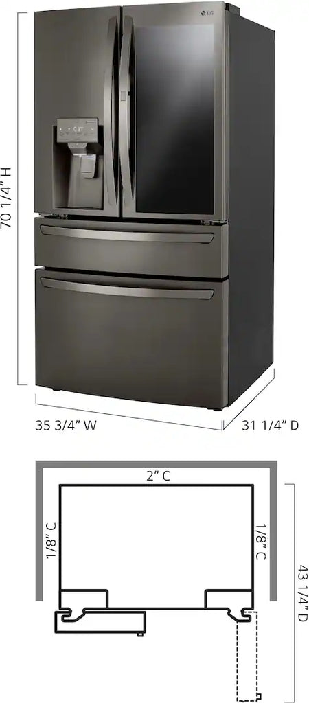 LG 23 cu. ft. Smart InstaView™ Door-in-Door® Counter-Depth Refrigerator with Craft Ice™ 3SD927 - LRMVC2306D - Open Box