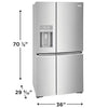 Frigidaire Gallery 22 Cu. Ft. Counter-Depth 4-Door Energy Star Certified Refrigerator in Smudge-Proof Stainless Steel 3SD1003 - GRQC2255BF - Scratch & Dent (Minor)