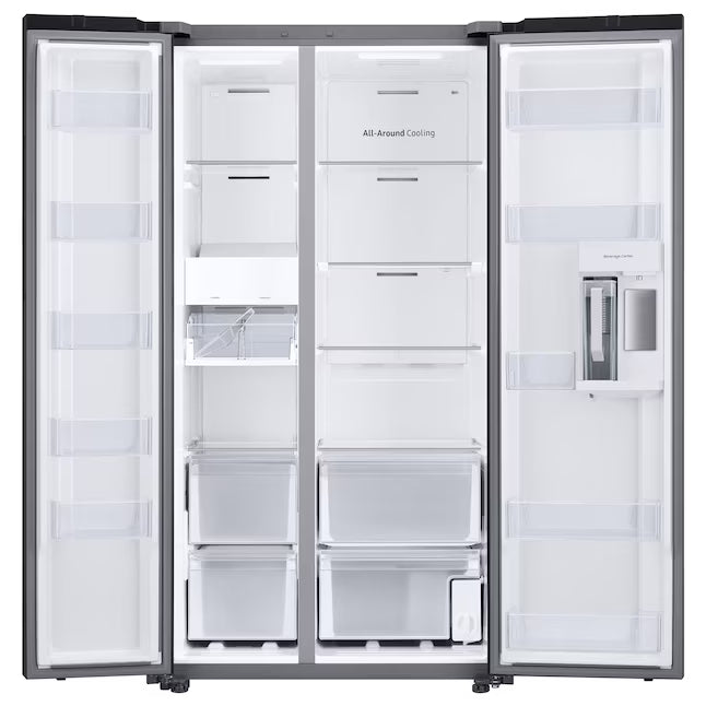 Samsung Stainless Steel Bespoke Side-by-Side 28 cu. ft. Refrigerator with Beverage Center™ and Auto Fill Water Pitcher RS28CB7600QL - Scratch & Dent (Moderate)