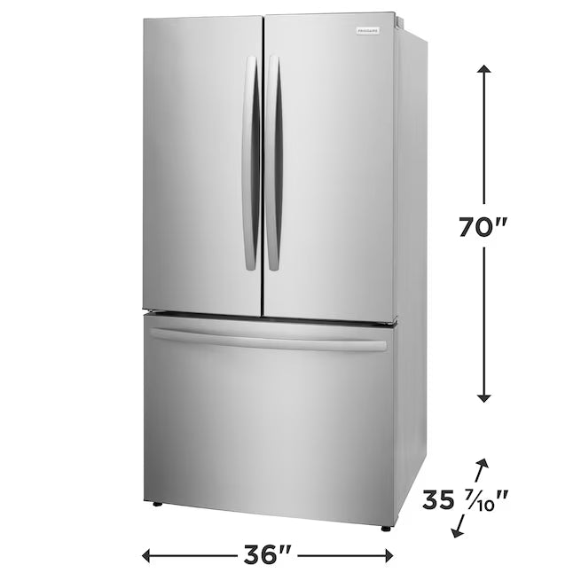 Frigidaire 29 Cu. Ft. Standard-Depth French Door Refrigerator in Stainless Steel 20SD017 - FRFN2813AF - Scratch & Dent (Minor)