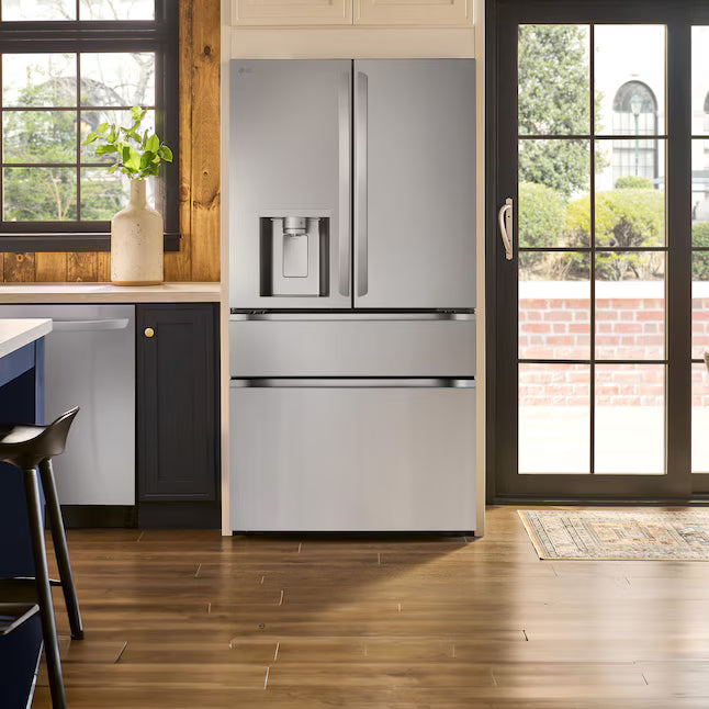 LG 29 cu. ft. Smart Standard-Depth MAX™ 4-Door French Door Refrigerator with Full-Convert Drawer™ in Print Proof Stainless Steel 22134SD232 - LF29H8330S - Scratch & Dent (Moderate)