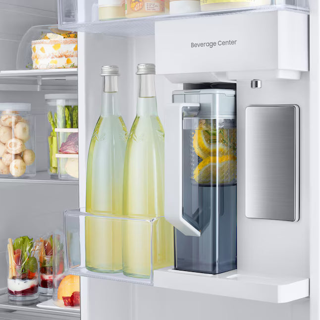Samsung Stainless Steel Bespoke Side-by-Side 28 cu. ft. Refrigerator with Beverage Center™ and Auto Fill Water Pitcher RS28CB7600QL - Scratch & Dent (Moderate)
