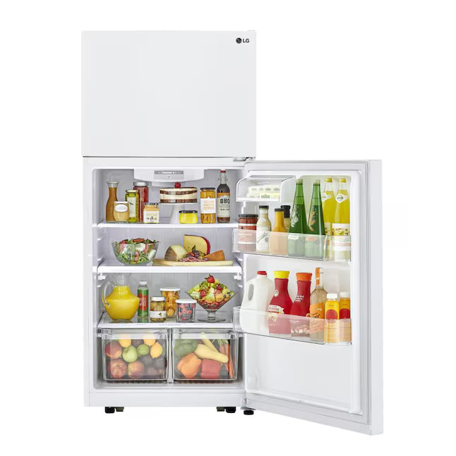 LG White 30 Inch Wide Top Freezer 20 Cu. Ft. Refrigerator with Electronic Temperature Controls and LoDecibel Quiet Operation LTCS20020W - Scratch & Dent (Minor)