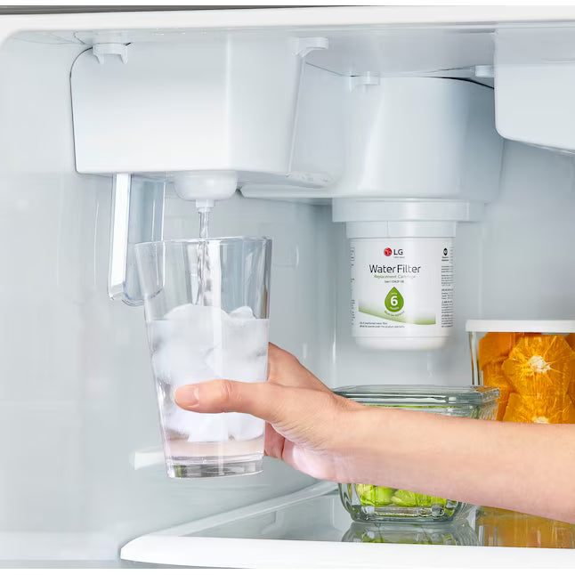 LG 33" Wide 24 cu ft Top Freezer Refrigerator with Internal Water Dispenser and LED Lighting LRTLS2403S - Scratch & Dent (Minor)