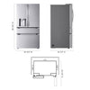 LG 25 cu. ft. Smart Counter-Depth MAX™ 4-Door French Door Refrigerator with Full-Convert Drawer™ 3SD925 - LF25G8330S - S