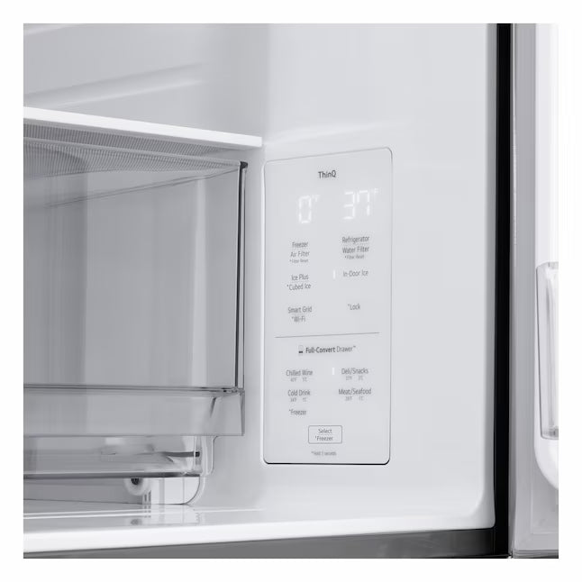LG 29 cu. ft. Smart Standard-Depth MAX™ 4-Door French Door Refrigerator with Full-Convert Drawer™ in Print Proof Stainless Steel 22134SD232 - LF29H8330S - Scratch & Dent (Moderate)