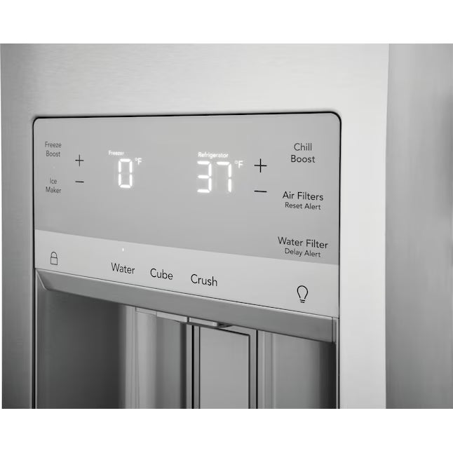Frigidaire Gallery 26 Cu. Ft. Standard-Depth 4-Door French Door Refrigerator in Fingerprint Resistant Stainless Steel 20534SD708 - GRMS2773AF - Scratch & Dent (Moderate)