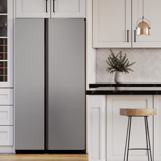 Samsung Stainless Steel Bespoke Side-by-Side 28 cu. ft. Refrigerator with Beverage Center™ and Auto Fill Water Pitcher RS28CB7600QL - Scratch & Dent (Moderate)