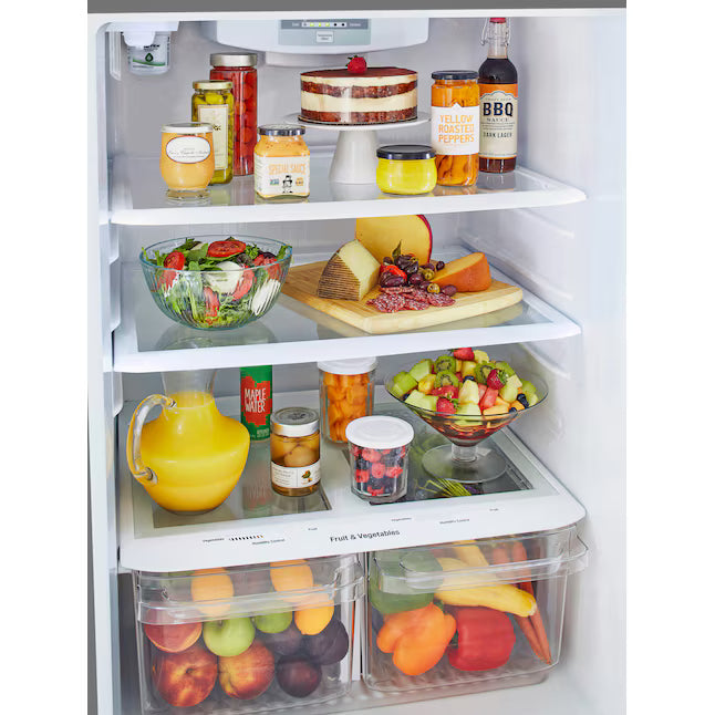 LG 33" Wide 24 cu ft Top Freezer Refrigerator with Internal Water Dispenser and LED Lighting LRTLS2403S - Scratch & Dent (Minor)